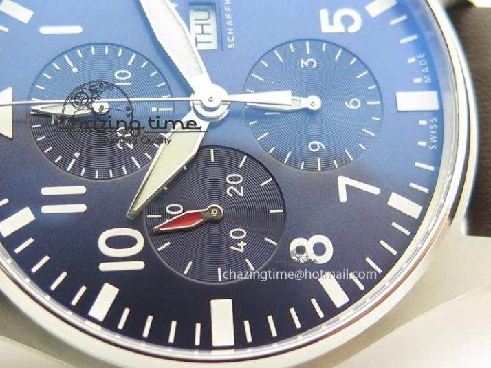 MIROTIME 0219 HighQuality Pilot Chrono 377714 “Le Petit Prince” ZF Best Edition Blue Dial On Brown Leather Strap A 7309